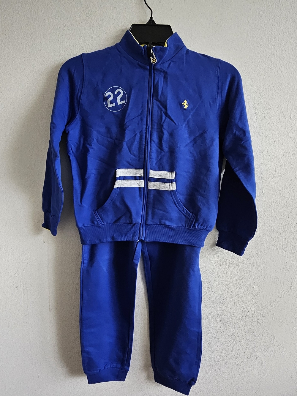 Ferrari Blue and Yellow Boys Set Size 7 (L)